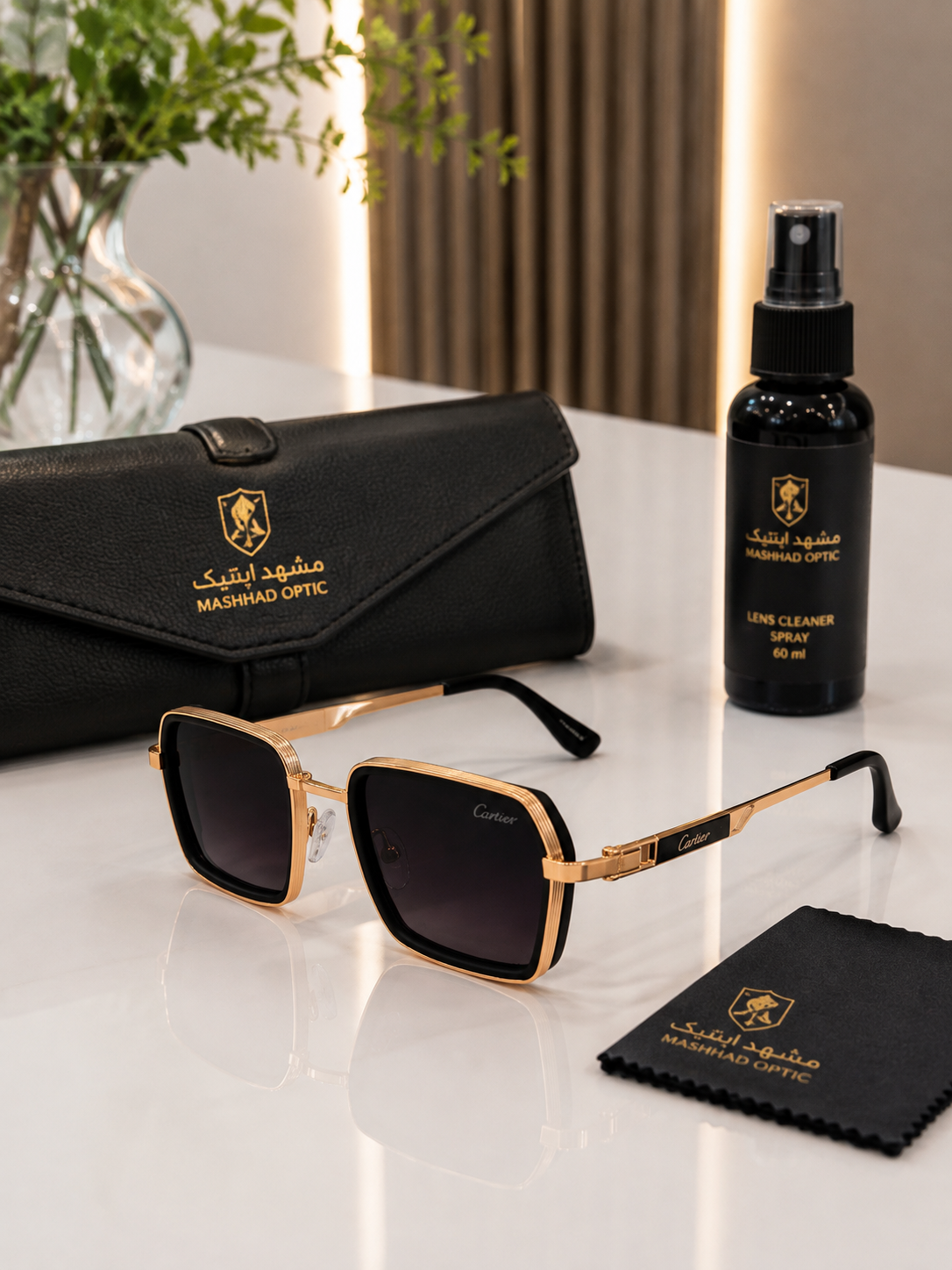 عینک مردانه مدل Cartier فلزی شرکتی